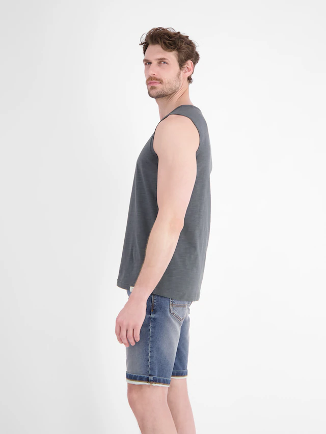LERROS Muskelshirt »Luftiges Tanktop aus Baumwolle mit trendigem Slogan-Print«