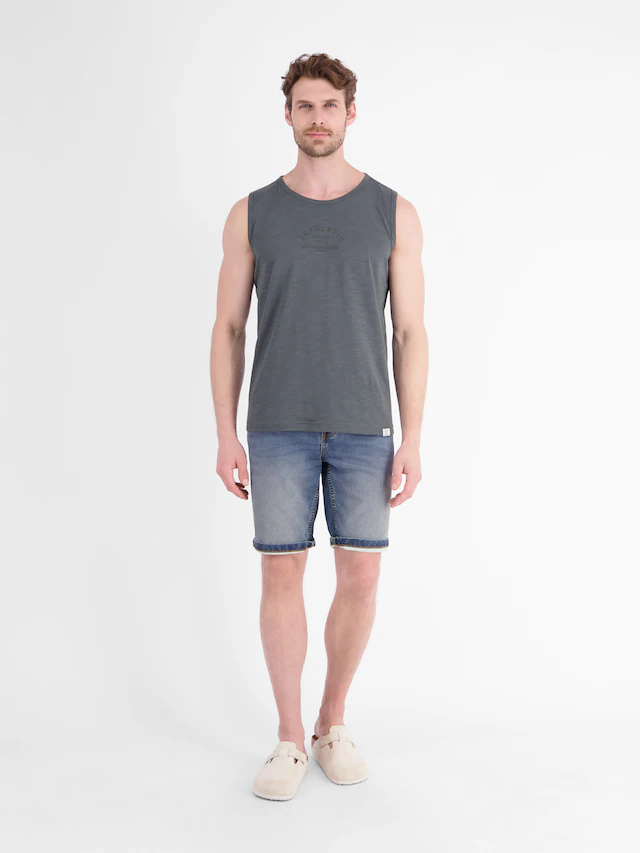 LERROS Muskelshirt »Luftiges Tanktop aus Baumwolle mit trendigem Slogan-Print«