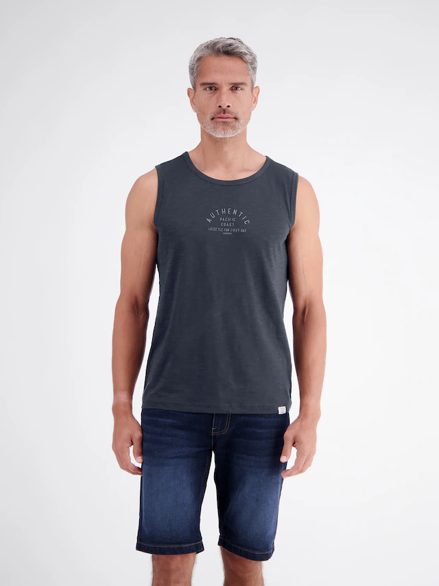 LERROS Muskelshirt »Luftiges Tanktop aus Baumwolle mit trendigem Slogan-Print«