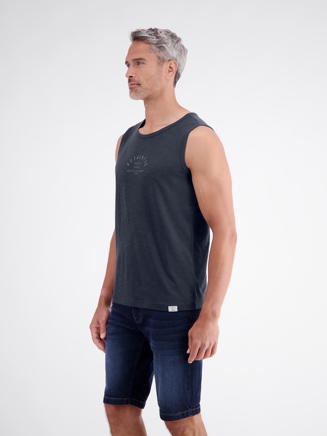 LERROS Muskelshirt »Luftiges Tanktop aus Baumwolle mit trendigem Slogan-Print«