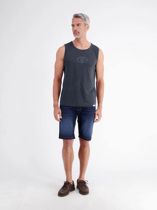 LERROS Muskelshirt »Luftiges Tanktop aus Baumwolle mit trendigem Slogan-Print«