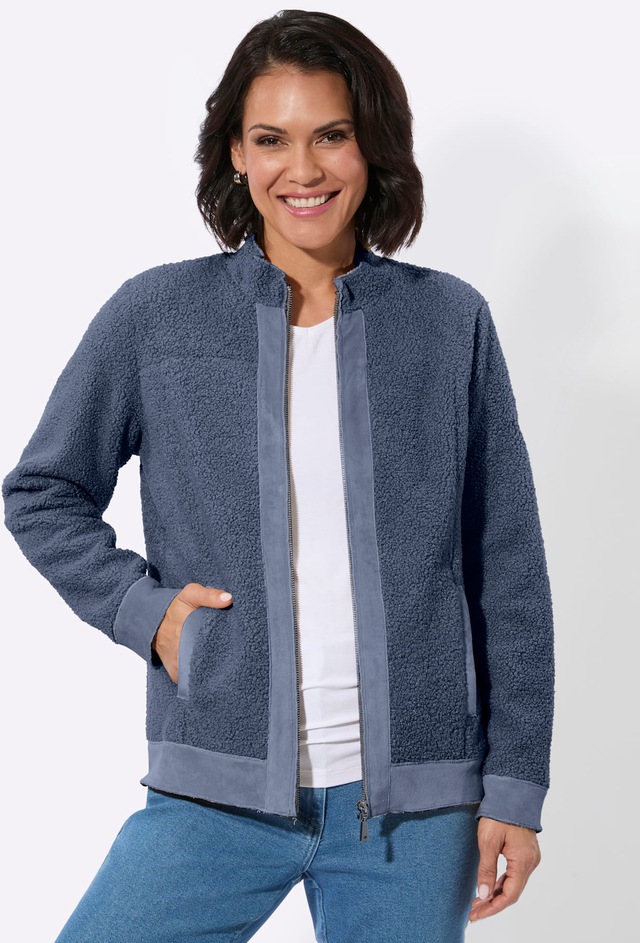 Casual Looks Bouclèjacke ohne Kapuze