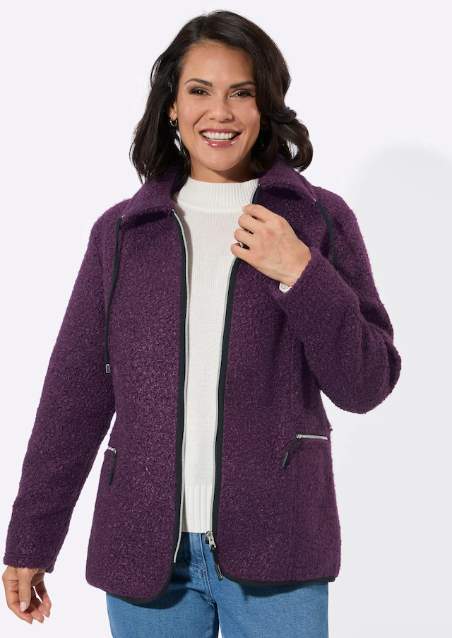 Casual Looks Bouclèjacke ohne Kapuze