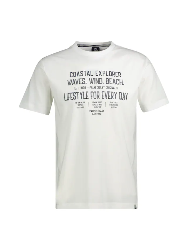 LERROS T-Shirt »Sportliches T-Shirt aus Baumwolle mit coolem Slogan-Print«