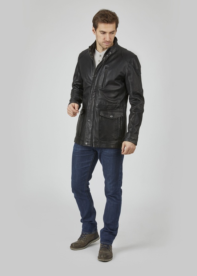 bugatti Blouson »BUANDIAMO« ohne Kapuze mit Druckknopfleiste und Stehkragen