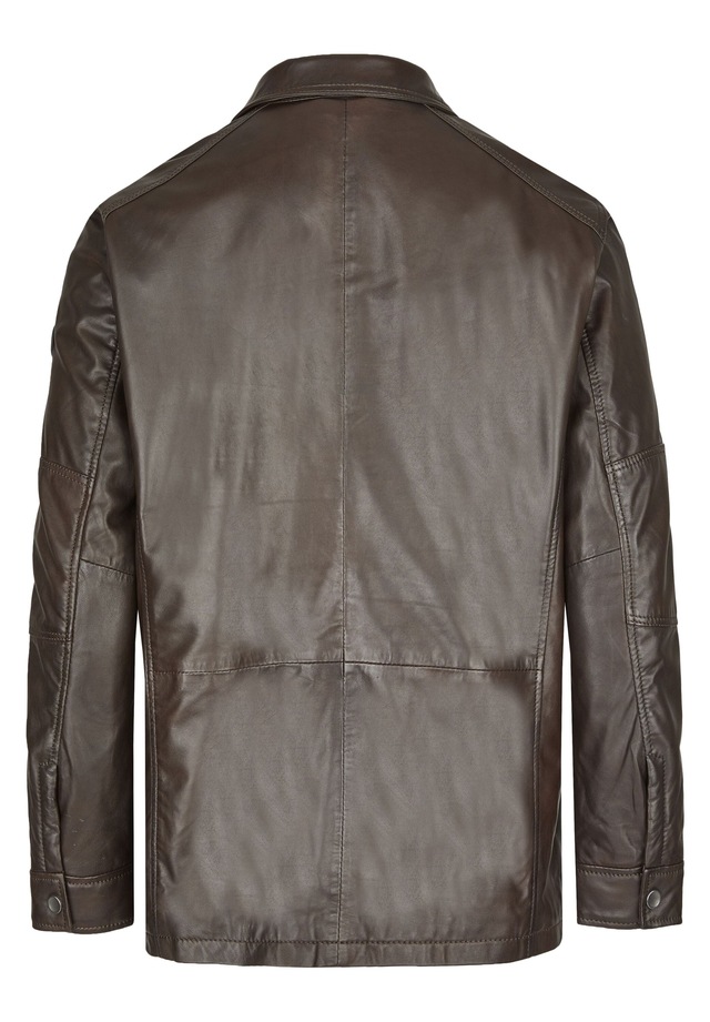 bugatti Lederjacke »BUDAVID« ohne Kapuze mit Pattentaschen und Abdeckleiste