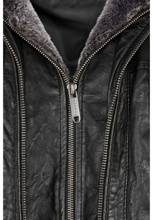 bugatti Lederjacke »BUHEAVEN« ohne Kapuze mit Reißverschlusstaschen