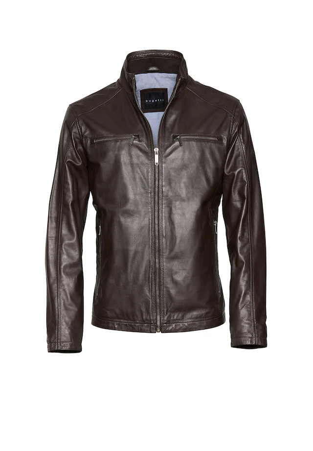 bugatti Lederjacke »BUTOTO« ohne Kapuze in Regular Fit