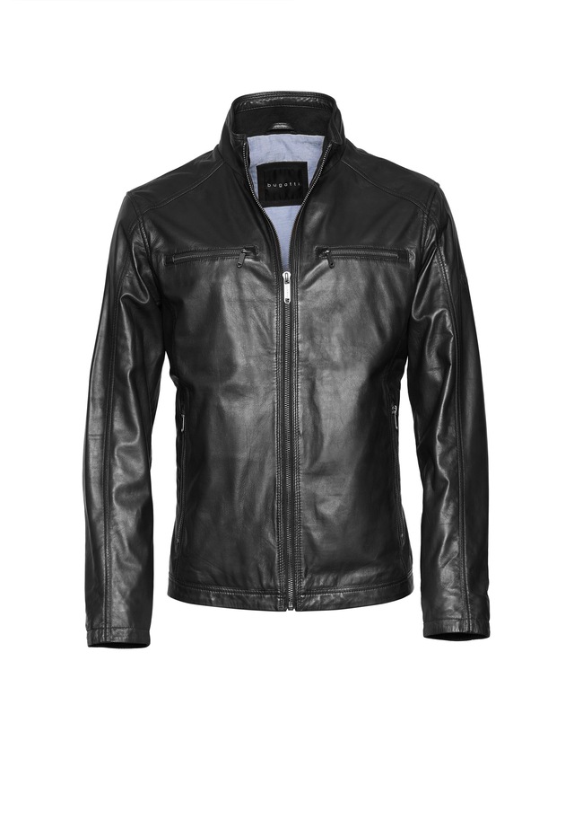 bugatti Lederjacke »BUTOTO« ohne Kapuze in Regular Fit