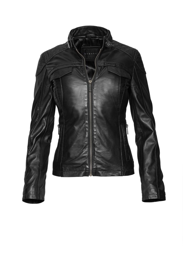 bugatti Lederjacke »bugatti Lederjacke« ohne Kapuze Taillierter Schnitt