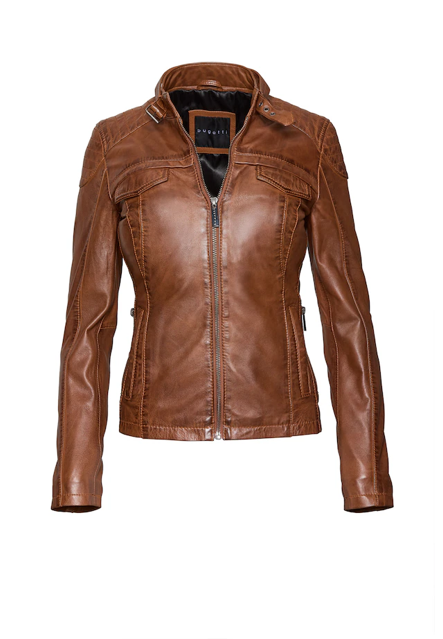 bugatti Lederjacke »bugatti Lederjacke« ohne Kapuze Taillierter Schnitt