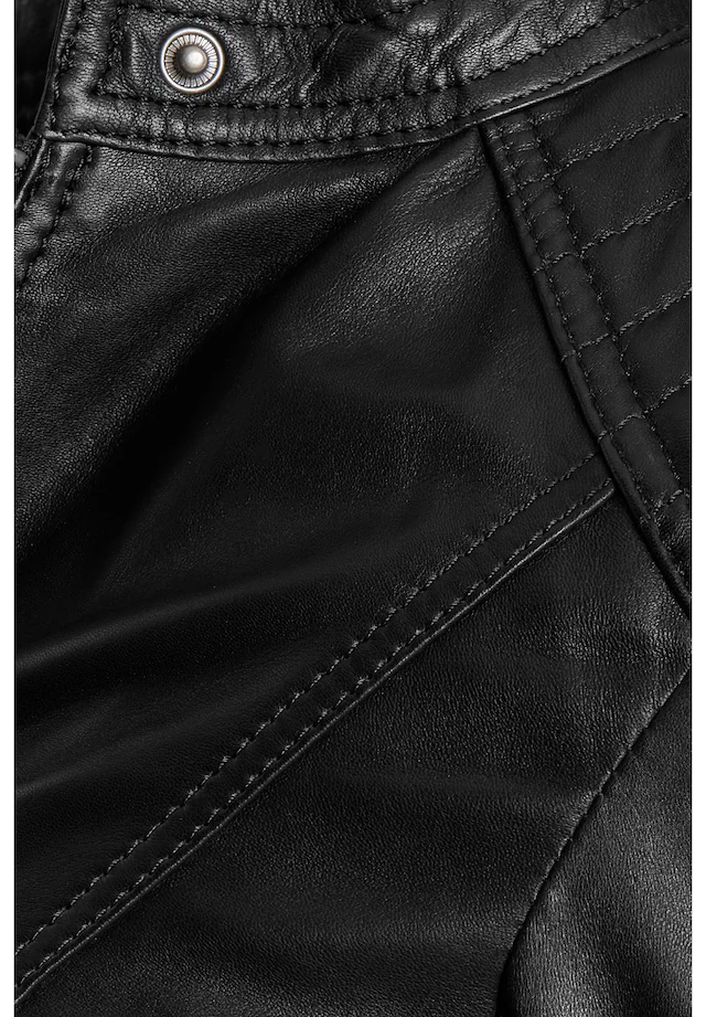 bugatti Lederjacke »bugatti Lederjacke« ohne Kapuze mit gesteppter Schulterpartie