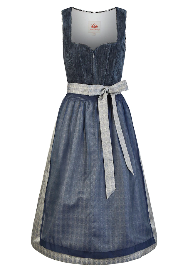 Spieth & Wensky Dirndl »Hildor« samtiges Cordoberteil