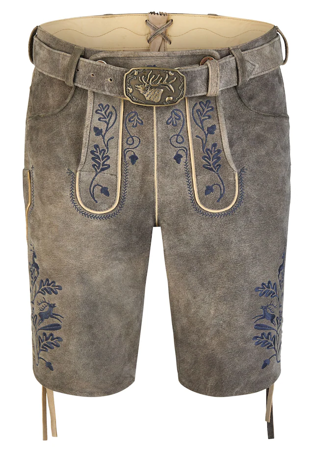 Spieth & Wensky Lederhose »Hofmeister« mit Stickerei am Beinabschluss