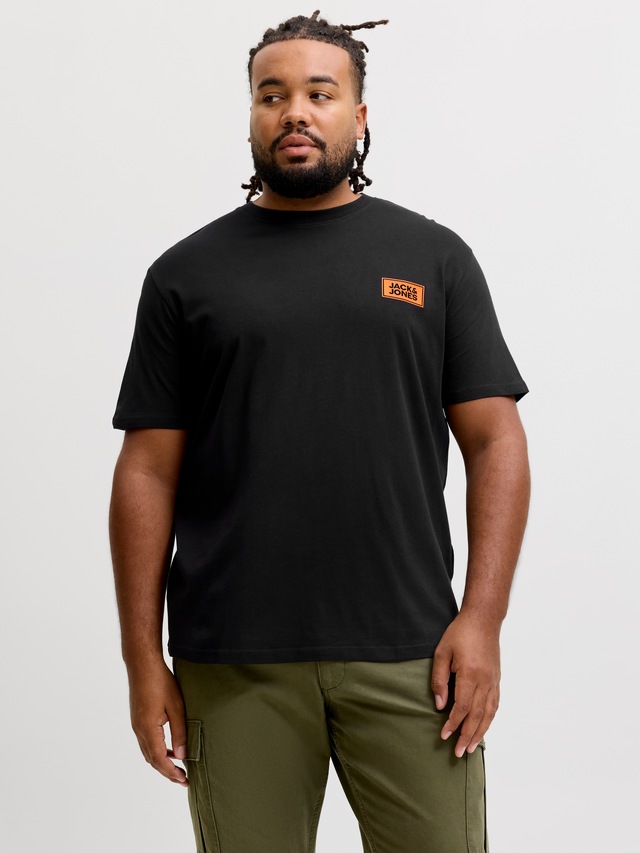 Jack & Jones PlusSize Rundhalsshirt »JJRUSH TEE SS CREW NECK SN PLS« Baumwolle, regular fit