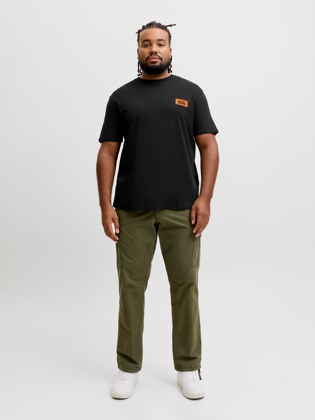 Jack & Jones PlusSize Rundhalsshirt »JJRUSH TEE SS CREW NECK SN PLS« Baumwolle, regular fit