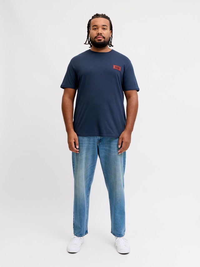 Jack & Jones PlusSize Rundhalsshirt »JJRUSH TEE SS CREW NECK SN PLS« Baumwolle, regular fit