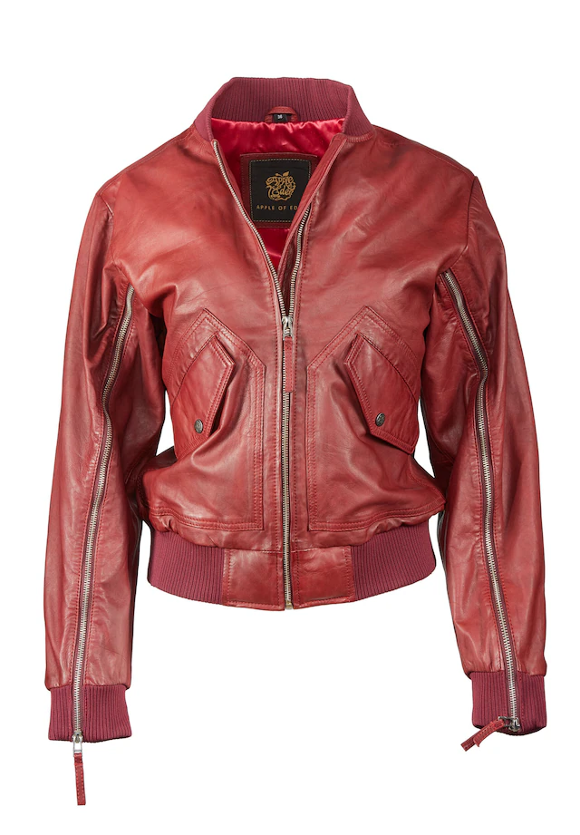 Apple of Eden Lederjacke »Apple of Eden Lederjacke AOE-143« ohne Kapuze mit Reißverschlüsse an den Ärmeln