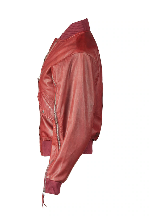 Apple of Eden Lederjacke »Apple of Eden Lederjacke AOE-143« ohne Kapuze mit Reißverschlüsse an den Ärmeln