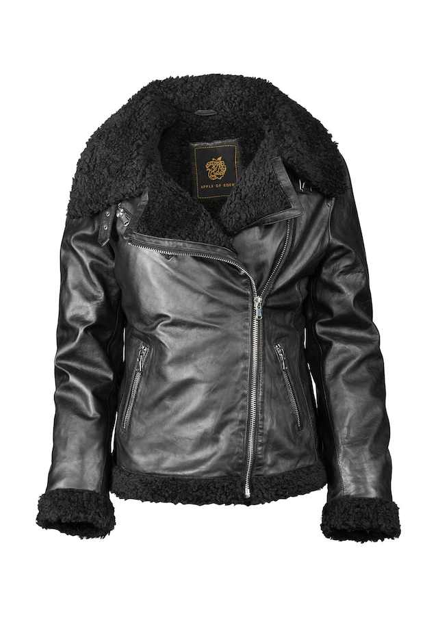 Apple of Eden Lederjacke »Apple of Eden Lederjacke AOE-144« ohne Kapuze mit verstellbarem Riegel am Kragen