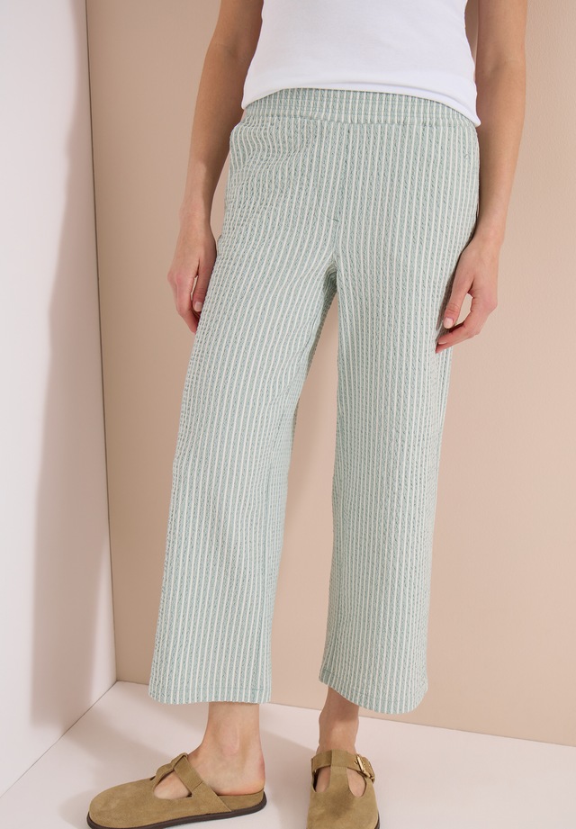 Cecil Stoffhose mit gestreiftem Seersucker-Look