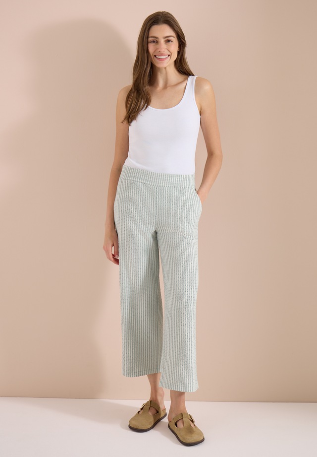 Cecil Stoffhose mit gestreiftem Seersucker-Look