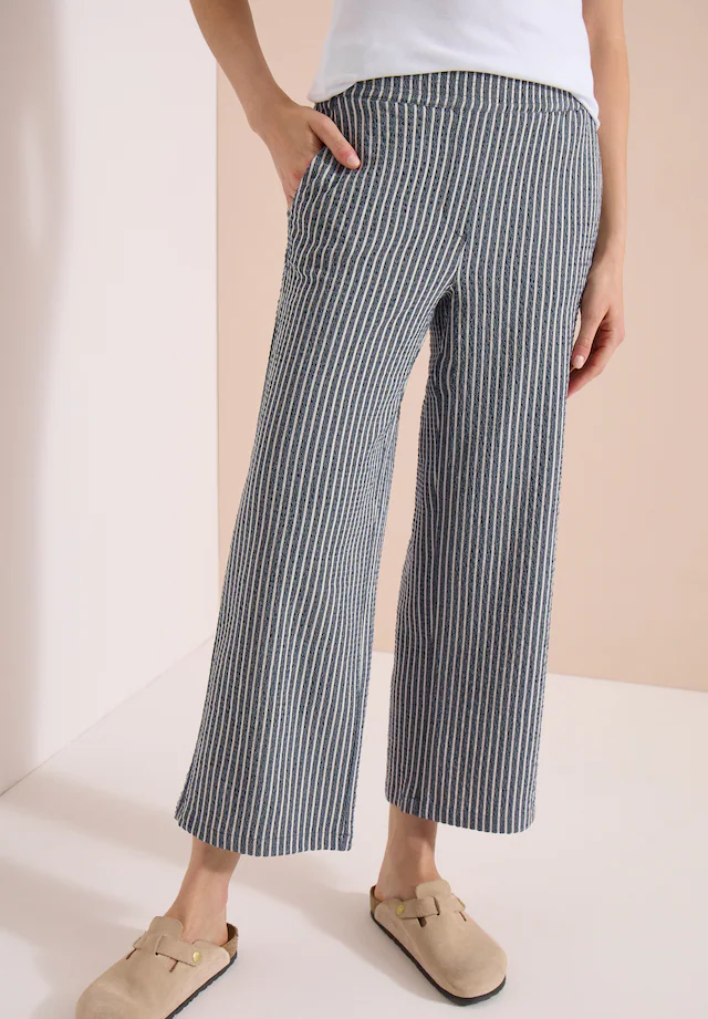 Cecil Stoffhose mit gestreiftem Seersucker-Look