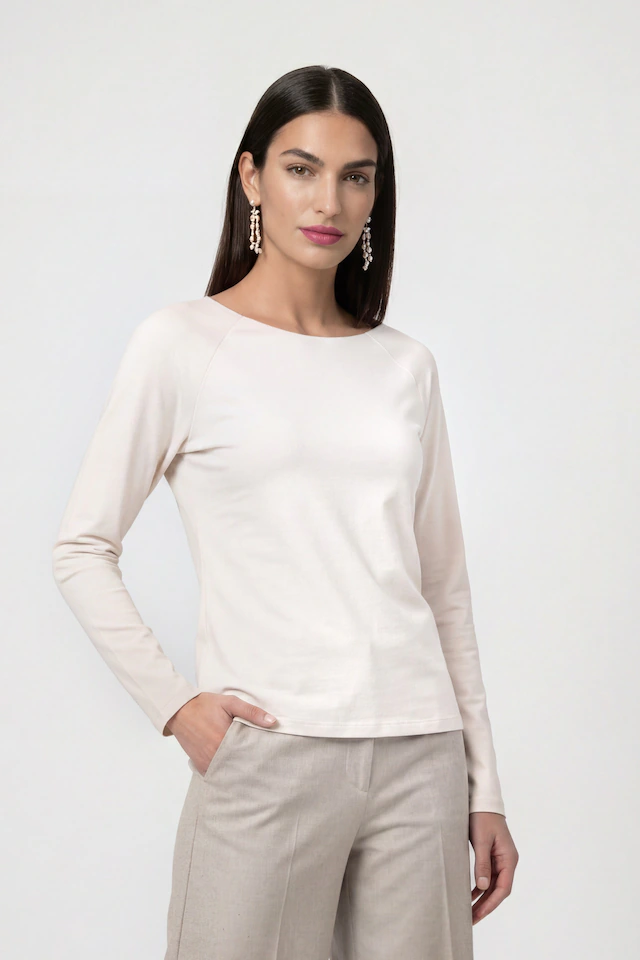 Monari Langarmshirt »Basic« aus weichem Viskose-Modal-Mix, Rundhals