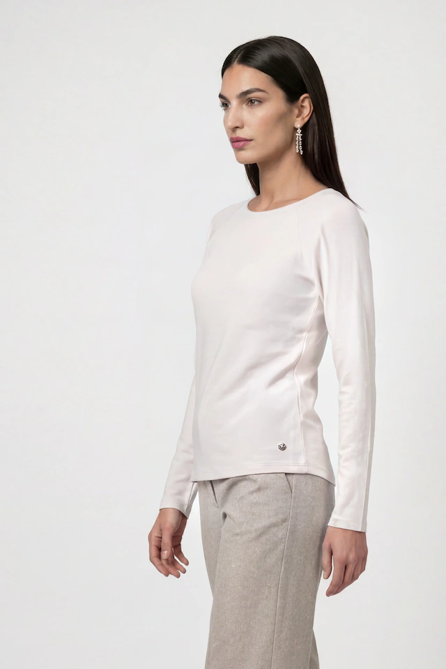 Monari Langarmshirt »Basic« aus weichem Viskose-Modal-Mix, Rundhals
