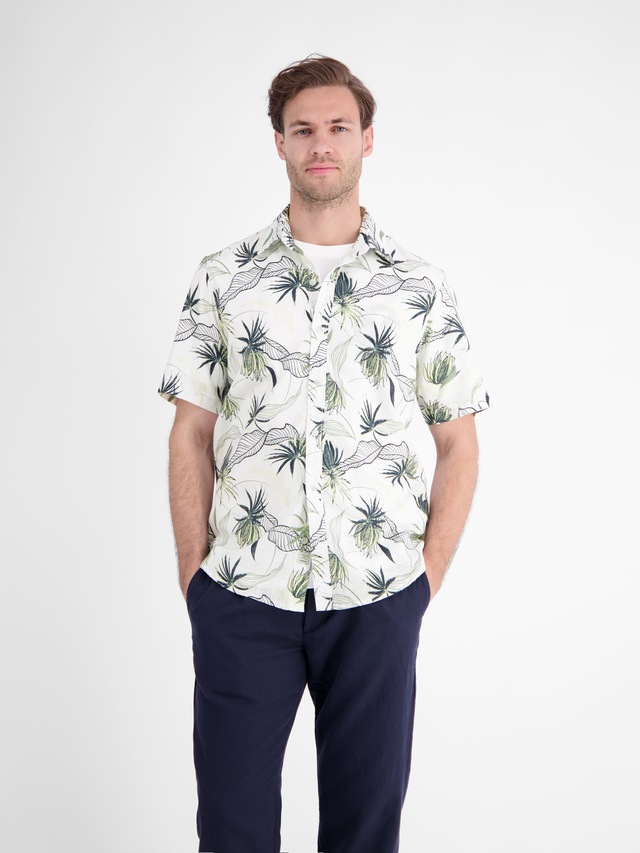 LERROS Kurzarmhemd »Casual Kurzarmhemd mit floralem Print aus leichtem Material«