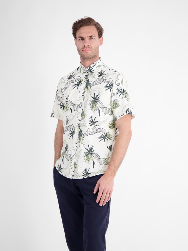 LERROS Kurzarmhemd »Casual Kurzarmhemd mit floralem Print aus leichtem Material«