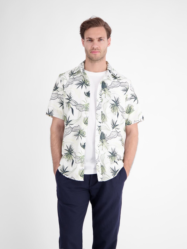 LERROS Kurzarmhemd »Casual Kurzarmhemd mit floralem Print aus leichtem Material«