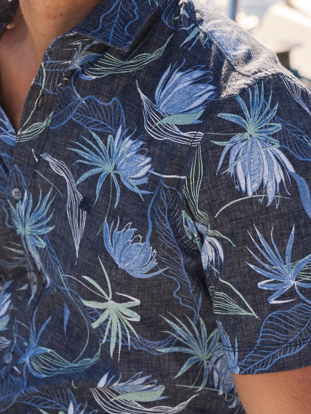 LERROS Kurzarmhemd »Casual Kurzarmhemd mit floralem Print aus leichtem Material«