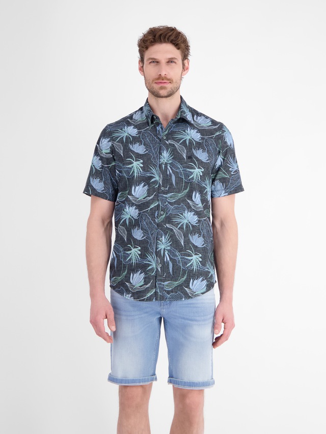 LERROS Kurzarmhemd »Casual Kurzarmhemd mit floralem Print aus leichtem Material«