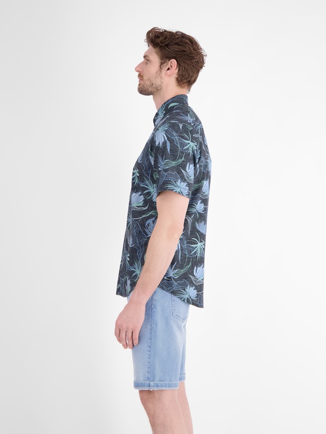 LERROS Kurzarmhemd »Casual Kurzarmhemd mit floralem Print aus leichtem Material«