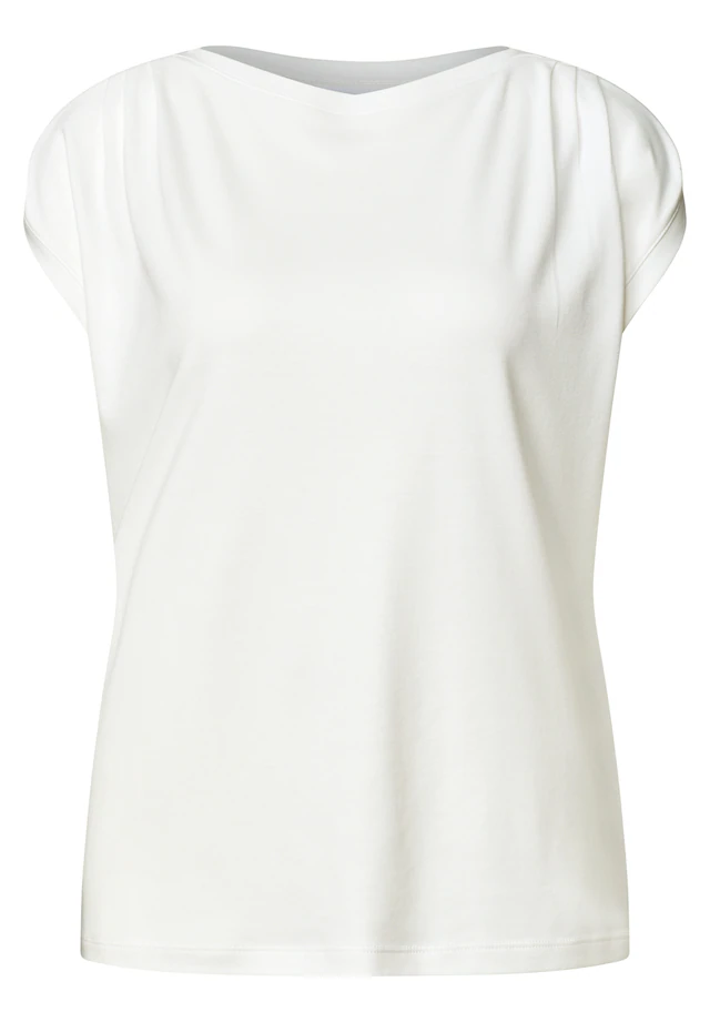 STREET ONE Shirttop Sommershirt mit Raffung