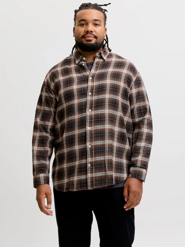 Jack & Jones PlusSize Langarmhemd »JJEFIELD CHECK SHIRT LS SN PLS« Baumwolle, relaxed fit