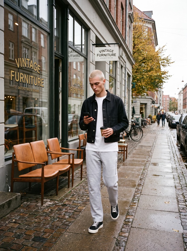 Jack & Jones Sweathose »JPSTGORDON FUSION UNC SWEAT PANTS SN« Materialmix, regular fit
