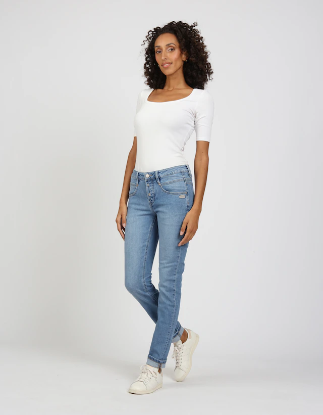 GANG Skinny-fit-Jeans »94MEDINA« mit stylischer halb offener Knopfleiste