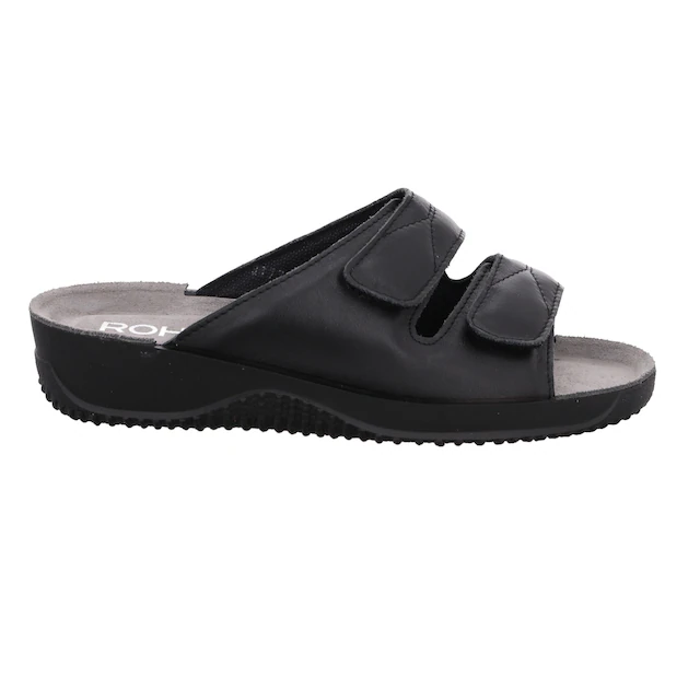 Rohde Pantolette »Soltau-40« Hausschuh, Komfortschuh, Klettschuh mit Keilabsatz