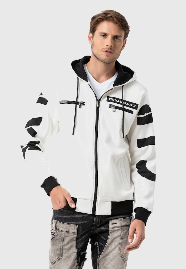 Cipo & Baxx Strickjacke »Sweatjacken« 1 mit Ärmel- und Rückenprint