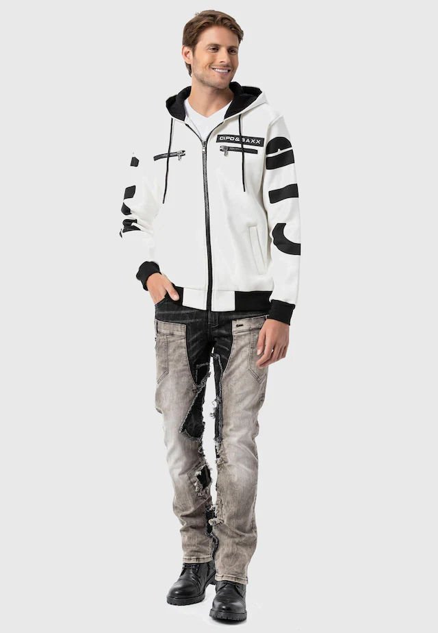 Cipo & Baxx Strickjacke »Sweatjacken« 1 mit Ärmel- und Rückenprint
