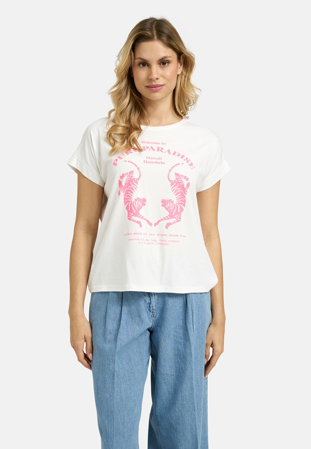 Milano Italy Rundhalsshirt mit überschnittener Schulter