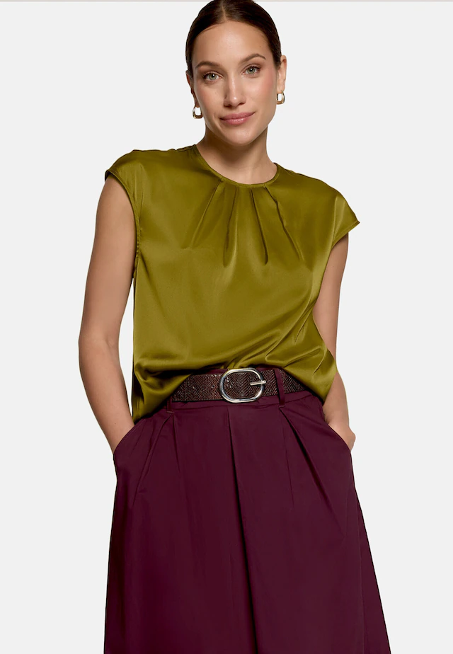 Zero Satinbluse »Damen mit Rundhalsausschnitt«