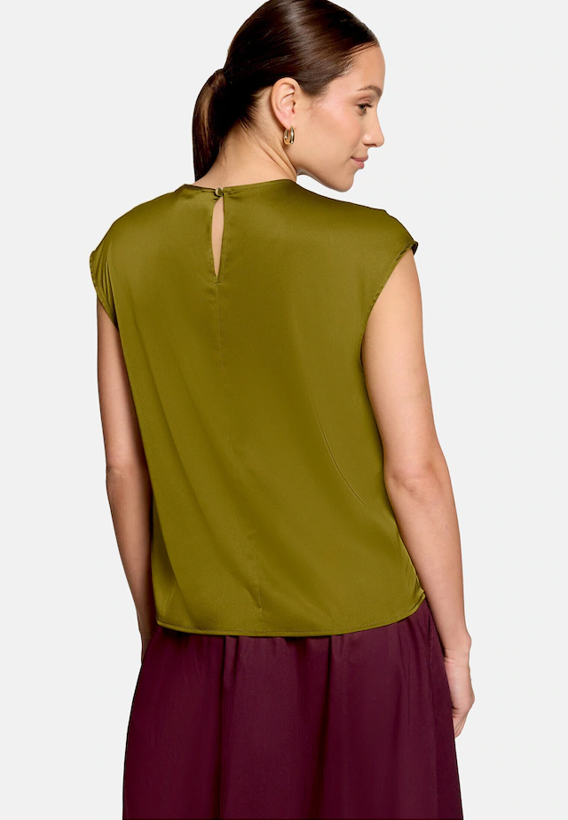 Zero Satinbluse »Damen mit Rundhalsausschnitt«