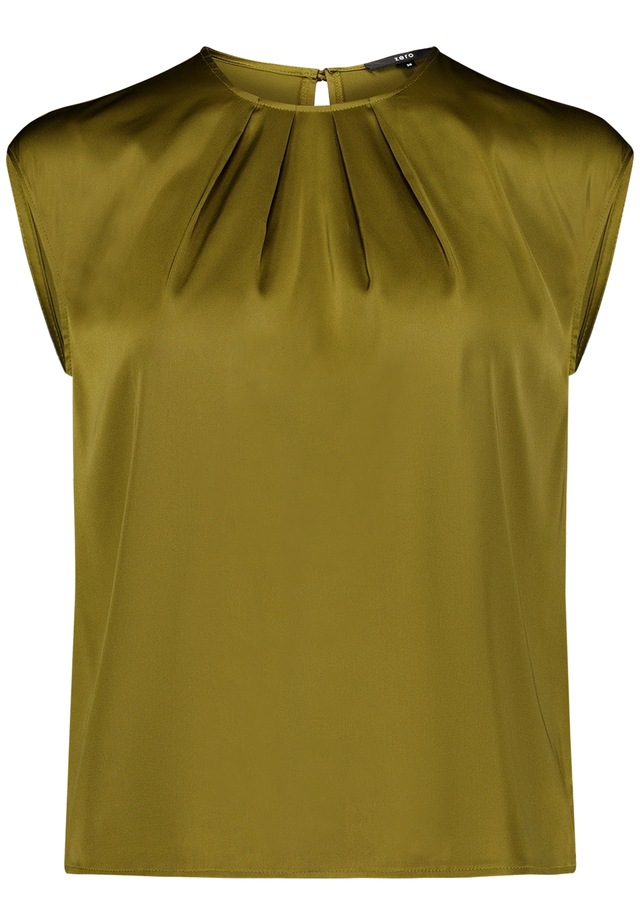 Zero Satinbluse »Damen mit Rundhalsausschnitt«