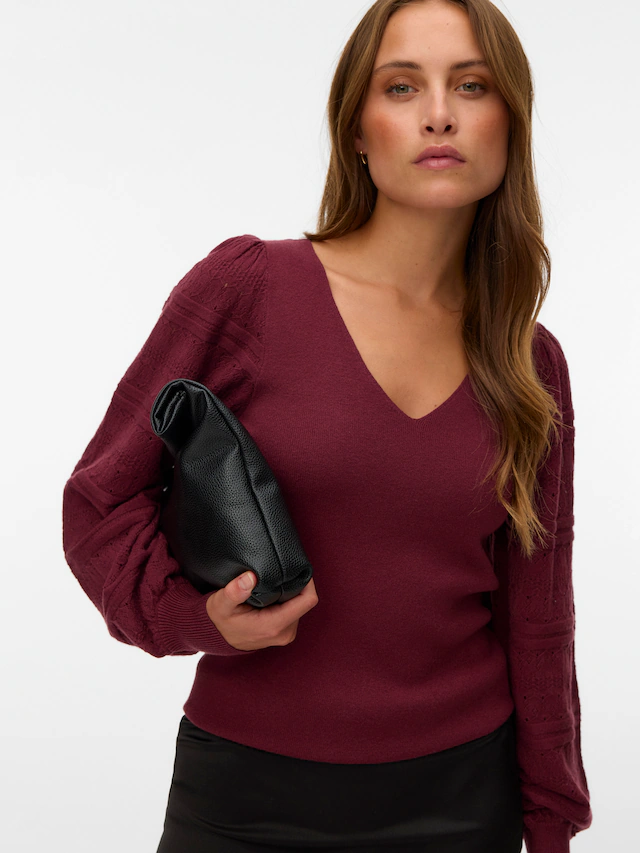 Vero Moda Strickpullover »VMNEWLIMONE LS V-NECK PULLOVER BOO« Viskosemischung