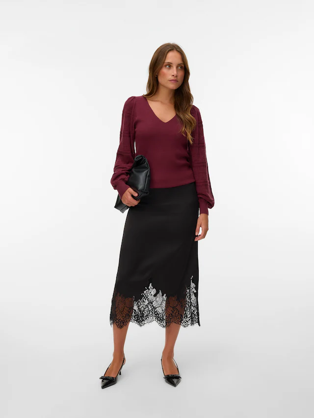 Vero Moda Strickpullover »VMNEWLIMONE LS V-NECK PULLOVER BOO« Viskosemischung