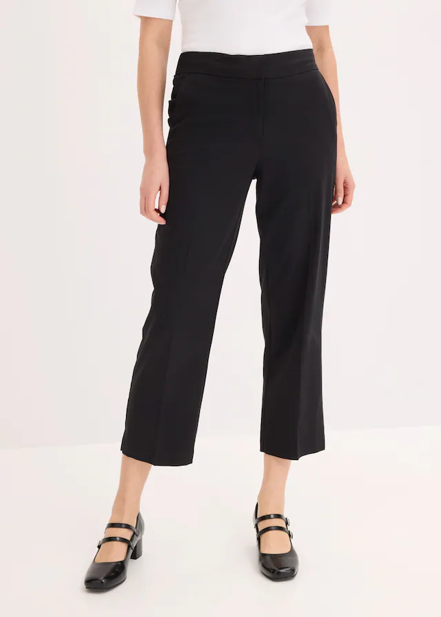 bonprix 3/4-Hose Regular Fit, mit Schlitz, aus Polyester, Viskose und Elasthan
