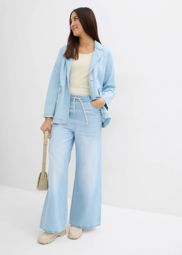 bonprix Weite Jeans mit Bequembund, lockere Passform im Loose Fit